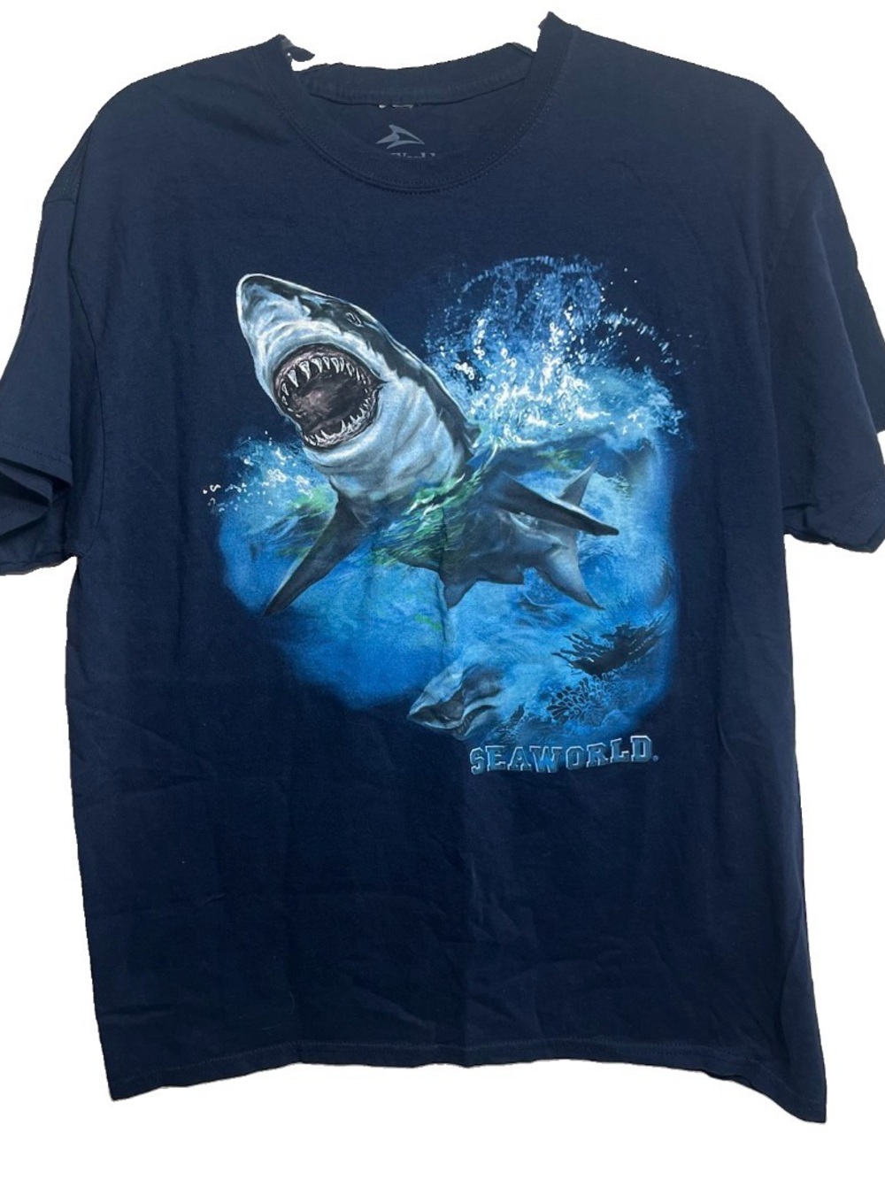 Sea World Sharks T-Shirt Adult Sz Lrg Animals Ocean Marine Life Amusement Park